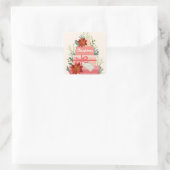 Kerst Vreugde Rode Poinsettias personaliseren Vierkante Sticker (Tas)