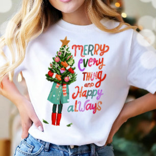 Kerst Vrolijk Alles Gelukkig Altijd Modern T-shirt