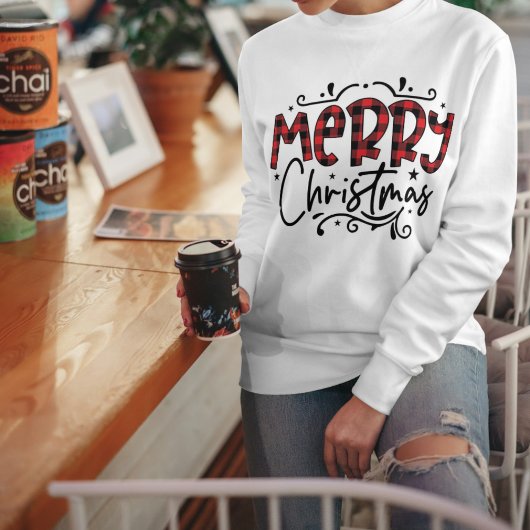 Kerst, vrolijk en helder, vrolijk, modern, retro t trui