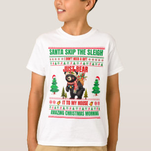 Kerst Vrolijk Kerstcadeau Zwart Beer T-shirt