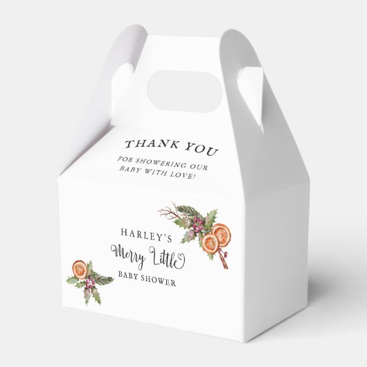 Kerst Vrolijk klein Baby shower Bedankdoosjes (Voorkant Zijde)