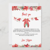Kerst Vrolijk klein Baby shower Dank u Kaart (Voorkant)