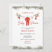 Kerst Vrolijk klein Baby shower Kaart (Voorkant)