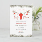 Kerst Vrolijk klein Baby shower Kaart (Staand voorkant)