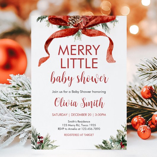 Kerst Vrolijk klein Baby shower Kaart