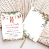 Kerst Vrolijk klein Baby shower Kaart