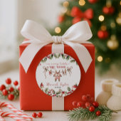 Kerst Vrolijk klein Baby shower Ronde Sticker