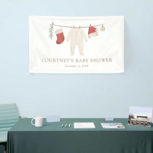 Kerst Vrolijk klein Baby shower Spandoek (Beurs)