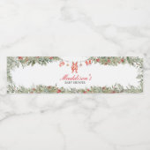 Kerst Vrolijk klein Baby shower Waterfles Etiket (Enkel label)