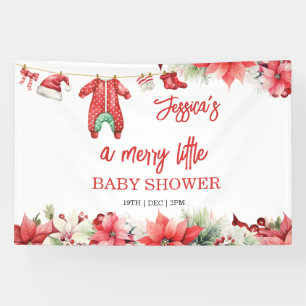 Kerst Vrolijk klein Baby shower Welkomstbord Spandoek