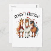 Kerst Vrolijk Paard Kerstmis Paard Briefkaart (Voorkant / Achterkant)