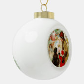 Kerst Vrouw & kinderen etalage winkelen Keramische Bal Ornament (Links)
