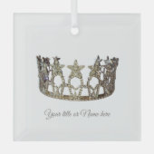Kerst VS Pageant als Crown Glass Glas Ornament (Voorkant)