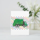 Kerst vuilniswagen december feestdagenkaart (Staand voorkant)