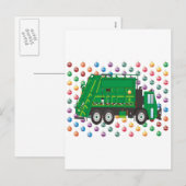 Kerst vuilniswagen december feestdagenkaart (Voorkant / Achterkant)