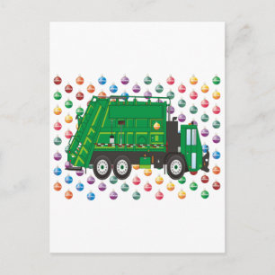 Kerst vuilniswagen december feestdagenkaart