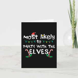 Kerst waarschijnlijk feest met elf kerst familie m kaart