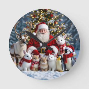 Kerst wandklok ronde klok