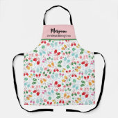 Kerst wanten Snoep rood groen Script Patroon Schort (Voorkant)