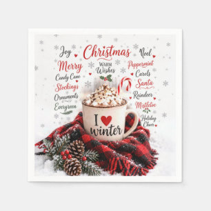 Kerst warm drank met woordwolk servet