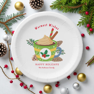 Kerst warme chocolademelk cocomokker  papieren bordje