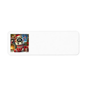 Kerst Wasbeer Adreslabels Etiket