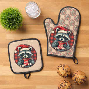 Kerst Wasbeer Cacaocheer Ovenwant & Pannenlap Set