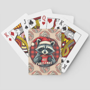 Kerst Wasbeer Cacaocheer Pokerkaarten