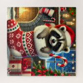 Kerst Wasbeer Puzzel (Horizontaal)