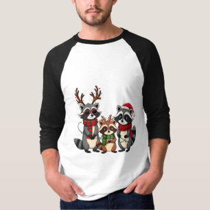 Kerst Wasberen Familie met Sinterklaas Hoed  T-shirt