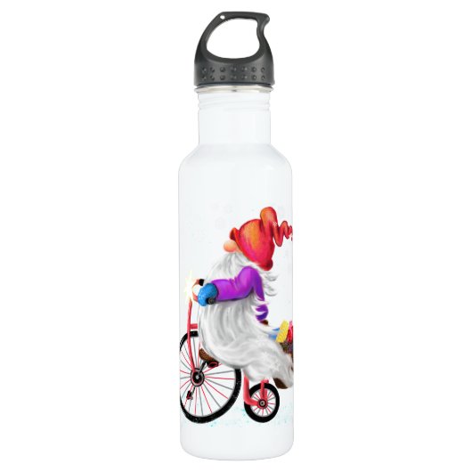 Kerst Water Bottle Gift Gnome met Gifts Waterfles (Voorkant)