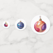 Kerst Waterverf Bauble Tafel Scatter Confetti (Voorkanten)