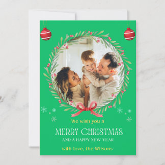 Kerst Waterverf Bloemen Foto Collage Vakantie Kaart