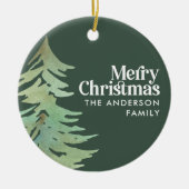 Kerst waterverf bos keramisch ornament (Voorkant)