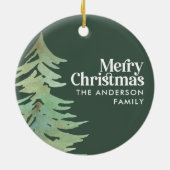 Kerst waterverf bos keramisch ornament (Achterkant)