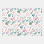 Kerst Waterverf Bospatroon Inpakpapier Vel (Voorkant 3)