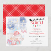 Kerst Waterverf Celestial Santa Baby shower Kaart (Voorkant / Achterkant)