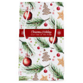 Kerst Waterverf Feestdagen Decoratiepatroon Klein Cadeauzakje (Voorkant)