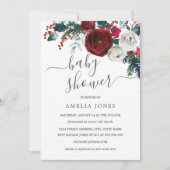 Kerst Waterverf Floral Baby shower Kaart (Voorkant)