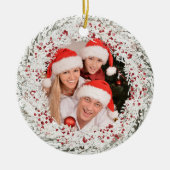 Kerst Waterverf Fotokrans Keramisch Ornament (Voorkant)