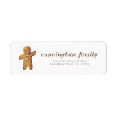 Kerst Waterverf Gingerbread Man Etiket (Voorkant)