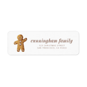 Kerst Waterverf Gingerbread Man Etiket