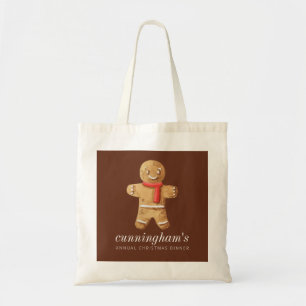 Kerst Waterverf Gingerbrood Man Tote Bag