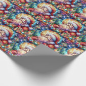 Kerst Waterverf Glas in lood inpakpapier (Hoek)