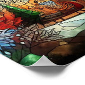 Kerst Waterverf Glas in lood Poster (Hoek)