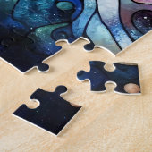 Kerst Waterverf Glas in lood puzzel Legpuzzel (Zijkant)