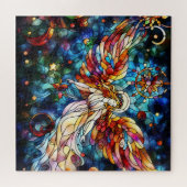 Kerst Waterverf Glas in lood puzzel Legpuzzel (Horizontaal)