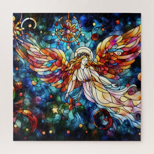 Kerst Waterverf Glas in lood puzzel Legpuzzel (Verticaal)