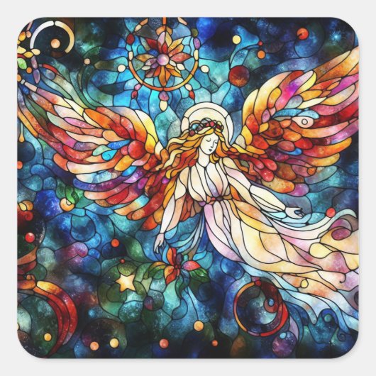 Kerst Waterverf Glas in lood Stickers (Voorkant)