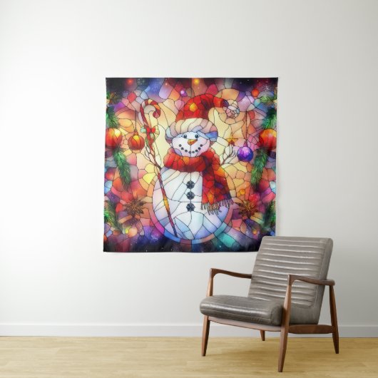 Kerst Waterverf Glas in lood Tapestry Wandkleed (In situ)